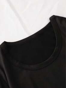 Women's T-Shirt For Spring And Summer - 黑色 - 查看 6