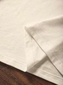 Camiseta de mujer de cuello redondo y manga corta, de moda para el verano - Albaricoque - Ver 4