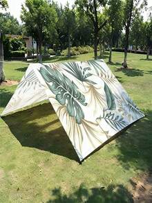1pc Tropical Leaf Pattern 2D Digital Print Outdoor Sun Shade Canopy, Detachable Design, Suitable For Camping, Fishing, Yard, Events, RV And More (Ropes Included, Poles Not Included) - A - View 9