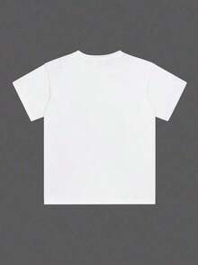 Camiseta Casual de Manga Corta con Cuello Redondo y Estampado de Letras para Mujer Talla Grande - Blanco - Ver 2
