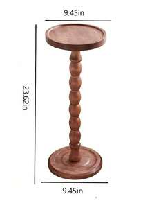 Mesa de café portátil y móvil de madera maciza, mesa de té, estantería móvil para jardín, balcón, sala de estar, dormitorio, soporte para velas, mesa pequeña para jardín, estantería para plantas - Granate - Ver 7