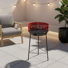 Inde ALGON | Charcoal Barbecues With Zinc-Plated Grill, Round, Rectangular And Tabletop Models In Various Sizes, Portable Barbecues For Garden, Terrace Or Camping - 直徑 33 厘米 - 查看 5