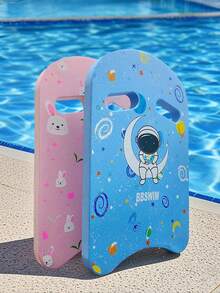 1pc Cartoon Print Swimming Float Board, Ideal Swimming Learning Tool For Adult Beginners! Made Of High-Density EVA With Stable Buoyancy, Ergonomic Design Fits Hand Comfortably, U-Shaped Structure With Grip Hole Helps Save Effort In Pool Practice And Swimming - 彩色 - 查看 8