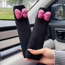 2 piezas Almohadillas para el hombro del cinturón de del coche, diseño de lazo lindo, cubierta protectora del cinturón de - Funda para la almohadilla del cinturón de - Ver 11