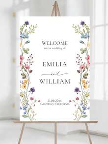Cartel de boda clásico, cartel de boda minimalista, póster de boda personalizado, póster de bienvenida a la boda, decoración de boda, cartel de boda personalizado - Multicolor - Ver 2