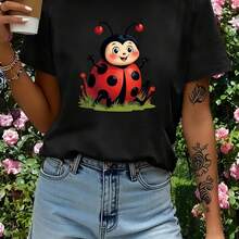 Printed T-Shirt For Men And Women - 黑色 - 查看 1