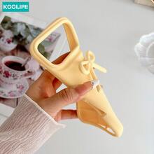 Koolife 1pc 3D Bow Phone Case, Soft TPU Silicone Feel, Cute Korean Ins Style, Anti-Drop Anti-Scratch Protective Shell, Compatible With Iphone 18 Pro/18 Pro Max/17/17 Pro/17 Pro Max/16/15/14/13 - Yellow - View 4