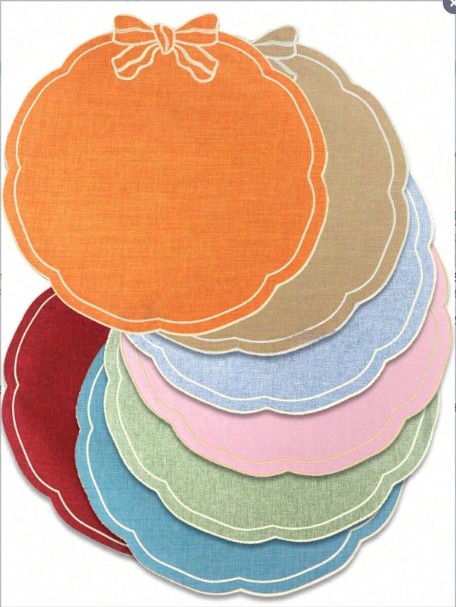 1/2/4pcs, Festive Bow Fabric Placemat, Suitable For Wedding Party Table Decoration Placemat, PVC Hot Stamping Placemat Simple Fashion Table Mat, Coffee Machine Mat, Non-Slip Heat Insulation Mat, Suitable For Wedding Parties, Festive Celebrations, Picnic Camping, Birthday Banquet Table Decoration Placemat - Multicolor - View 1