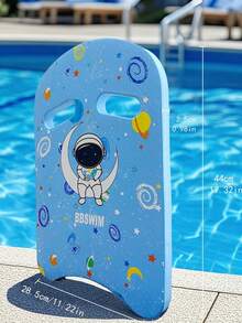 1pc Cartoon Print Swimming Float Board, Ideal Swimming Learning Tool For Adult Beginners! Made Of High-Density EVA With Stable Buoyancy, Ergonomic Design Fits Hand Comfortably, U-Shaped Structure With Grip Hole Helps Save Effort In Pool Practice And Swimming - 彩色 - 查看 1