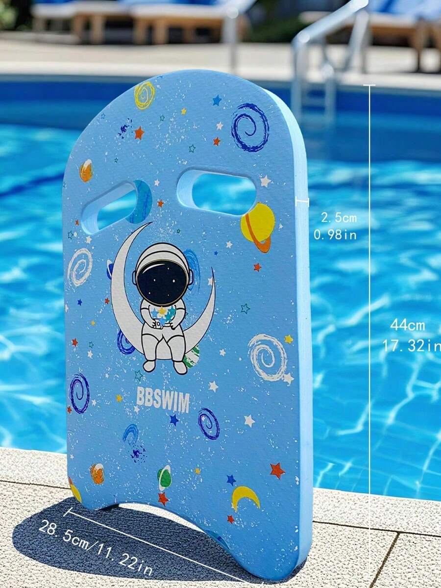 1pc Cartoon Print Swimming Float Board, Ideal Swimming Learning Tool For Adult Beginners! Made Of High-Density EVA With Stable Buoyancy, Ergonomic Design Fits Hand Comfortably, U-Shaped Structure With Grip Hole Helps Save Effort In Pool Practice And Swimming - 彩色 - 查看 1