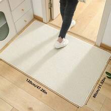 1pc Machine Washable Non-Slip Floor Mat, Soft Absorbent Stain-Resistant Kitchen Bathroom Hallway Laundry Room Carpet - Beige - View 7