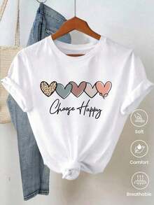 1 pcsCamiseta de cuello redondo y mangas cortas de ropa fashion, fabricada en México, para la temporada primavera-verano . Con estampado de dibujos animados, es un modelo de pareja, apta para usar tanto por dentro como por fuera, ideal para oficina y estilo casual, diseñada para hombres y mujeres, en unidad individual.180g 100% Cotton - Blanco - Ver 6