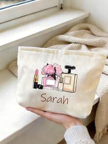 Customized Makeup Bag, Customized Cosmetic Pouch, Customized Letter Name Logo Storage Bag, Lightweight Zipper Makeup Bag - Multicolor - View 2