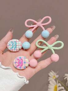 8pcs Cute Cartoon Fish & Colorful Bow Hair Clips, Versatile For Girls - Multicolor - View 4