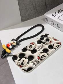 Disney Mickey Mouse Clubhouse Phone Case : 3D Fluffy Pattern Border Protector Phone Soft Phone Case With A Free Cute Mickey Bracelet Chain Lanyard, Mickey, Minnie, Goofy, Donald Duck, Daisy Duck, Pluto, For Apple 17 Promax 17 Pro 16 15 14 13 12 11 Pro Max XS Max X XR Soft Cover Summer Phone Case - 白色 - 查看 7