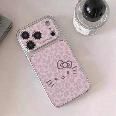 SANRIO 时尚新款豹纹猫咪蝴蝶结手机壳，兼容 17、17 Pro Max，可爱IP15 Pro防摔壳，个性化高端质感14/13/12卡通保护壳，创意十足