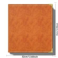 Álbum de fotos de cuero de 6 pulgadas con 600 bolsillos deslizantes, gran capacidad, diseño rectangular, adecuado para recuerdos de boda, familia y viajes - 1PC - Ver 4
