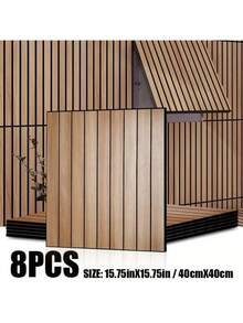 8 tấm dán tường tự dính, kích thước 15,75 inch x 15,75 inch, giấy dán tường vân gỗ PVC 3D, cách âm, chống thấm nước, thích hợp trang trí phòng khách, phòng ngủ, nhà bếp. - Vỉ nướng vân gỗ - Xem 15