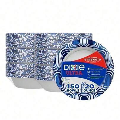 Dixie Ultra, Large Paper Bowls, Microwave , Compostable, Disposable Bowls Great For Breakfast, Lunch, And Dinner Meals