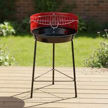 Inde ALGON | Charcoal Barbecues With Zinc-Plated Grill, Round, Rectangular And Tabletop Models In Various Sizes, Portable Barbecues For Garden, Terrace Or Camping - 直徑 33 厘米 - 查看 1