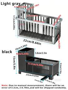 1pc Large Capacity Kitchen Sink Drain Basket - Sink Organizer/Dish Rack, Kitchen Storage Box, Black & Grey, Suitable For Kitchen And Bathroom Organizer Rack - With Automatic Drainage Hole Kitchen Sink, Equipped With Detachable Drain Tray Storage Container; Used For Storing Sponges, Brushes, Dishcloths, Soap, Utensils, Toiletries And Other Kitchen & Bathroom Accessories, Ideal For Kitchen Sink And Bathroom Countertop - Multicolor - View 10