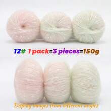 CHARM ELVES 3卷装多色渐变彩虹马海毛纱线,手工DIY编织材料,钩针细线,可用于制作时尚镂空针织衫、毛衣、帽子、围巾、披肩、背心、开衫等,男女皆宜。 - 3pcs=150g - 查看 21
