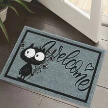 Alfombra de Entrada de Fibra de Coco Natural con Diseño de Corazón de Gatos Blancos y Negros, Antideslizante, para Decoración del Hogar, Interior y Exterior - 4 - Ver 5