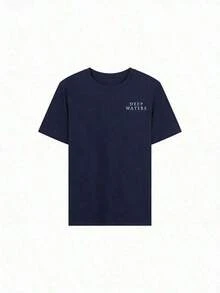 Women's White Short-Sleeved T-Shirt, Casual Summer Style, With A Marine Life Print, Simple And Cute, Loose And Versatile, With A Round Neck, Ideal For Everyday Wear And Vacations. Women's Graphic T-Shirts, Pink Top - Unisex, Comfortable, Urban Vintage Style, Loose Fit, Washed 100% Cotton T-Shirt, Summer Tops - 海軍 - 查看 2