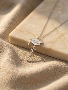 Customized Graduation Cap Necklace With Name, Personalized Commemorative Jewelry, Customized Graduation Necklace With Graduate's Name, Customized High School/University Graduation Gift, Meaningful Graduation Memorial Luxury Necklace, Personalized Gift For Her/Daughter, Gift For Graduating Friends - Multicolor - View 9
