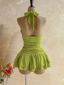 Women Midi Dresses - Green 2 - View 2