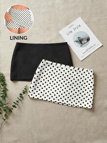 2 Faldas mini, minimalista, moda, informal, de unicolor - Multicolor 2 - Ver 8