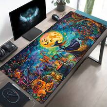 Witch Painting Pattern Mouse Pad|-Large Non-Slip Rubber Office And Gaming Mouse Pad, Desktop Decorative, Suitable Halloween - 60x35公分(23.6*13.7吋 ) - 查看 4