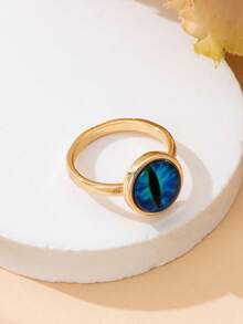 1pc Fashionable Unique Design Summer Beach Style Devil's Eye Ring For Women - Blue - View 4