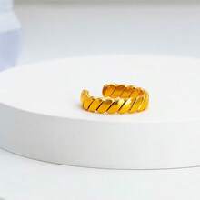 1 chiếc nhẫn bạc tối giản thanh lịch, thiết kế đường giao nhau bất đối xứng kiểu Âu và Mỹ, trang sức cưới thời trang, nhẫn đeo hàng ngày đa năng dành cho nữ. - Bạc - Xem 6