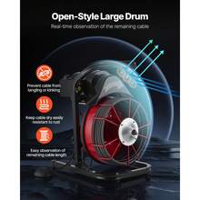 Drain Cleaner Machine 75 FT X 1/2 Inch, Sewer Snake Auger Manual Feed With 4 Cutters & Air-Activated Foot Switch For 2" To 6" Pipes - 查看 4