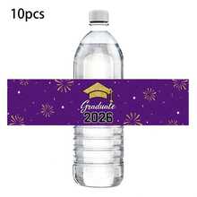 10/20pcs 2026 Graduation Water Bottle Stickers,Bachelor's Hat And Fireworks Design,Suitable For Graduation Party, Class Of 2026 Party , Party Favors ,Graduation Party Decorations - View 18