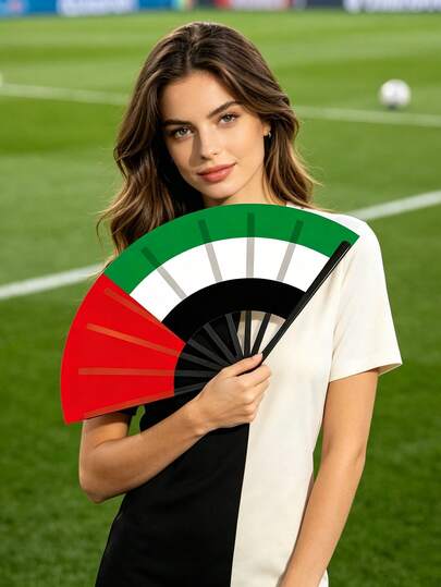 Country Flag Folding Hand Fan, 8.7" Portable National Flag Clack Fan, Foldable Handheld Fan For Sports Events, Parties, Patriotic Celebrations & World Cup