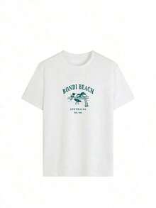 Camiseta de manga corta de verano para mujer, estilo casual y suelto, con estampado de la playa Bondi de Australia, para uso diario y en la calle. Tops de verano casuales y bonitos para mujer, ideales para vacaciones y salidas de verano. Playeras Deportivas Para Mujer - Estilo III - Ver 2