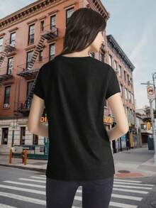 Camiseta Novedosa para Mujer, con Texto Ten El Día Que Te Mereces, Estilo Vintage, Divertida, con Estampado De Calaveras, Informal, Deportiva, Color Negro, M1short-sleeve T-shirt / short-sleeve tee - Blanco - Ver 5