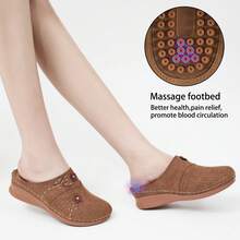 Ecetana Women's Printed Cut-Out Wedge Sandals | Breathable Arch Support Slides With Moisture-Wicking Lining & Comfortable Heel Design | Perfect Walking Sandals For Beach Vacations, Summer Travel And Casual Outings. Lightweight Fashion Footwear For Style-Conscious Women.Women's Summer Brown Sandals.Sandalias Elegantes De Mujer,Plataformas De Mujer Elegantes. - màu nâu - Xem 7