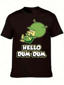Dam T-shirt med vintage-tryck "Hello Dazed Bear" - Lös passform, svart kortärmad tröja med en Dazed Bear-figur, luftig design med rund hals, lämplig för vintage-animationsfans, Halloween-kostymer och vardagskläder. Nostalgisk present till anime-fantaster, perfekt för festkläder, rolig design med hållbara tryck, finns i större storlekar, bohemisk stil, t-shirt i bekvämt material, toppar, festkläder, luftgenomsläpplig för varmt väder, perfekt för vardagsbruk & present, perfekt för semester & fritid, tropisk sommar, semesterkläder. - Svart - Visa 7