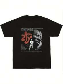Camiseta retro de música de Curtis Mayfield para hombre y mujer, suave, esencial para la moda casual de todas las estaciones, estilo versátil para cualquier ocasión, ropa diaria asequible y regalo perfecto para fans y amigos. Con un corte nítido y estilizado, esta prenda crea un look limpio y vibrante al usarla.Su silueta holgada pero favorecedora se adapta a todo tipo de cuerpos, ofreciendo un estilo que es a la vez casual y con un toque de elegancia. - Negro - Ver 1