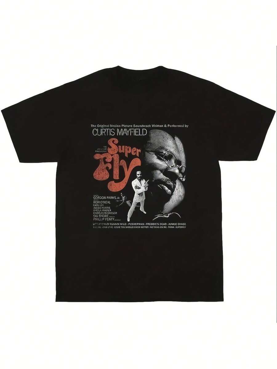 Camiseta retro de música de Curtis Mayfield para hombre y mujer, suave, esencial para la moda casual de todas las estaciones, estilo versátil para cualquier ocasión, ropa diaria asequible y regalo perfecto para fans y amigos. Con un corte nítido y estilizado, esta prenda crea un look limpio y vibrante al usarla.Su silueta holgada pero favorecedora se adapta a todo tipo de cuerpos, ofreciendo un estilo que es a la vez casual y con un toque de elegancia. - Negro - Ver 1