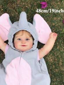 20 Inch 50cm Reborn Baby Doll Doll, Realistic Handmade Fashion Birthday Gift, Role Play Doll With Clothing, Includes Pacifier And Bottle (Some Accessories Randomly Include Pacifier, Bottle, Diaper And Clothing Set), Accurate Anatomical Structure - Smile Doll - View 3
