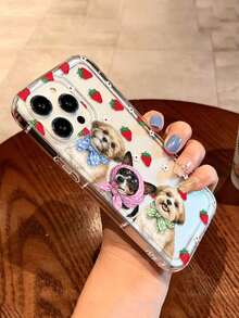 1 pieza Funda de teléfono suave de goma TPU transparente con varios patrones de perros, adecuada para iPhone 13/11/17/17pro/16/14/15/15pro/15 Plus/15 Promax/7plus/8plus/X/Xs Max/Xr/11pro/12pro/13pro/14pro/12mini/13mini/11promax - Estilo 5 (1 pieza) - Ver 3