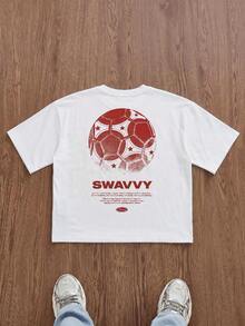 Camiseta Corta Blanca de Corte Cuadrado para Hombre, Talla Estándar, SWAVVY, Verano - Blanco - Ver 2