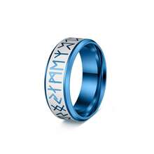 1PC Fashionable Nordic Odin Rune Stainless Steel Men's Ring, Men's Jewelry Accessory, Suitable For Weddings And Valentine's Day Birthday Gifts - Multicolor - View 13