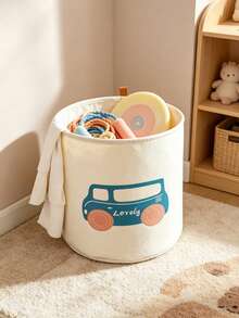 1pc Cartoon Car Shaped Storage Basket, Suitable For Baby Room Decor, Baby Shower, Laundry Basket, Baby Essentials, Baby Girl Products, Newborn Supplies - Multicolor - View 6