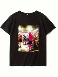 Poqza Band T-Shirt For Men And Women, Soft, Essential For Casual Urban Wear In All Seasons, Versatile Style For All Seasons, Affordable Everyday Wear And Perfect Gift For Fans And Friends. With A Crisp, Streamlined Cut, This Garment Creates A Clean And Vibrant Look. Its Relaxed Yet Flattering Silhouette Suits All Body Types, Offering A Style That Is Both Casual And With A Touch Of Elegance. - 黑色 - 查看 6