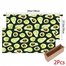 1pc, Home Decor, Avocado Pattern Printed Table Skirt, Kitchen Small Curtain, Kitchen Cabinet Cover, With Curtain Holes, Easy To Hang, Rectangular, Machine Woven, Machine Washable, Kitchen Decoration And Accessories, Perfect For Kitchen Cabinets And Home Decor - Multicolor - View 17